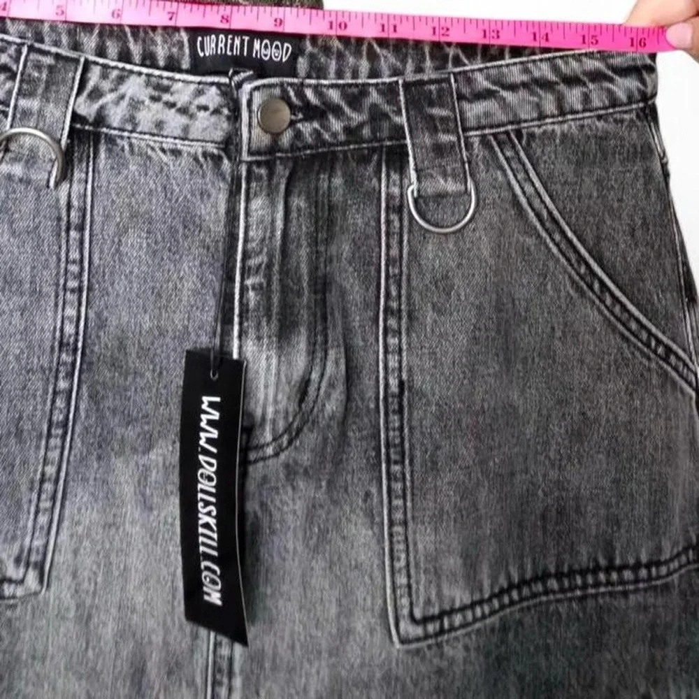 Dolls Kill Current Mood Popularity Explained 2-Way Denim Maxi Skirt NWT Large - Picture 8 of 8